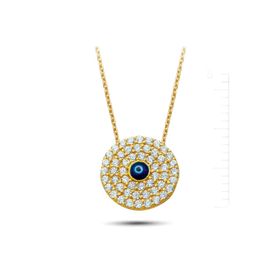 Bella Gloria GPE0004 Altın Kaplamalı Mavi Topaz Gümüş Kalp Küpe