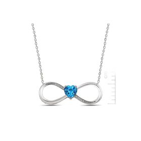 Bella Gloria GPK0020 Altın Kaplamalı Mavi Topaz "Aşkımız Sonsuz" Pırlanta Kolye