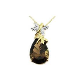 Bella Gloria GPK0053 Smoky Quartz Roz Pırlanta Kolye