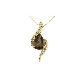 Bella Gloria GPK0053 Smoky Quartz Roz Pırlanta Kolye