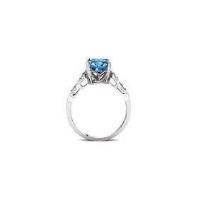 Bella Gloria GPY0024 Altın Kaplamalı Mavi Topaz Tektaş Pırlanta Yüzük