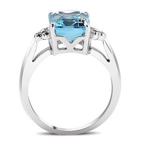 Bella Gloria GPY0029 Altın Kaplamalı Mavi Topaz Tektaş Pırlanta Yüzük