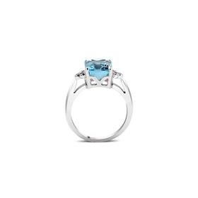 Bella Gloria GPY0029 Altın Kaplamalı Mavi Topaz Tektaş Pırlanta Yüzük