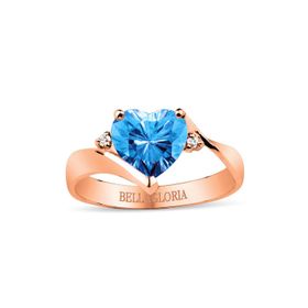 Bella Gloria GPY0042 Mavi Topaz Roz Aşk Yüzüğü