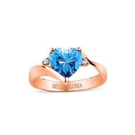 Bella Gloria GPY0042 Mavi Topaz Roz Aşk Yüzüğü