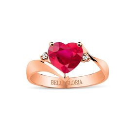 Bella Gloria GPY0044 Kırmızı Kuartz Roz Aşk Yüzüğü
