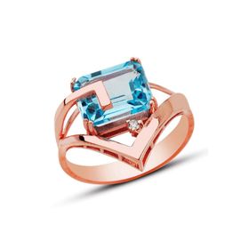 Bella Gloria GPY0054 Mavi Topaz Pırlanta Yüzük