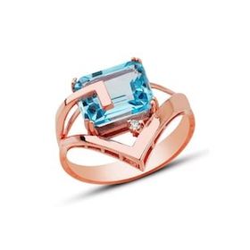 Bella Gloria GPY0054 Mavi Topaz Pırlanta Yüzük
