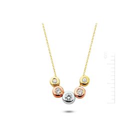 Bella Gloria GT00228 Gümüş Rose Sırataşlı Elmas Modeli Takım