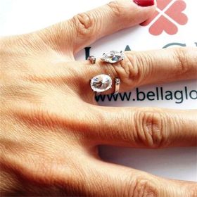 Bella Gloria GY00293 Oval Markiz Fantezi Gümüş Yüzük