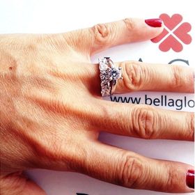 Bella Gloria GY00316 - 9 Alyanslı Tektaş Gümüş Yüzük