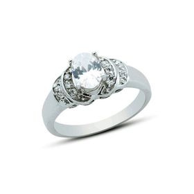 Bella Gloria GY00333 Yantaşlı Tektaş Gümüş Yüzük