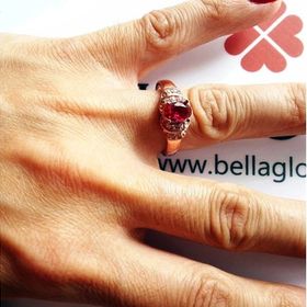 Bella Gloria GY00335 Yantaşlı Tektaş Gümüş Yüzük