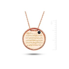 Bella Gloria PP78381 Ayet El Kürsi Pembe Altın Kolye