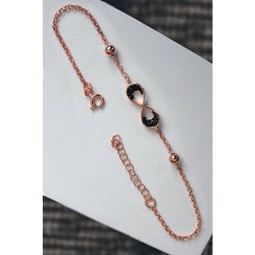 Bella Gloria TGB0171 Siyah Sonsuz Kadın Gümüş Bileklik