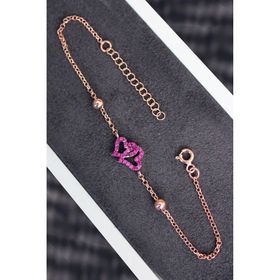 Bella Gloria TGB0179 Kırmızı Kalpler Kadın Gümüş Bileklik