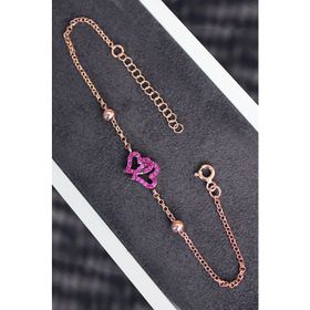 Bella Gloria TGB0179 Kırmızı Kalpler Kadın Gümüş Bileklik