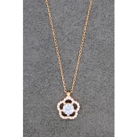 Bella Gloria TGK0038 Çiçek Tektaş Rose Gümüş Kolye