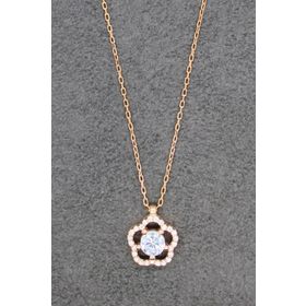 Bella Gloria TGK0038 Çiçek Tektaş Rose Gümüş Kolye