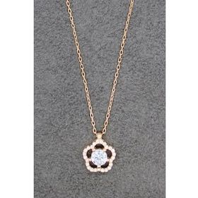 Bella Gloria TGK0038 Çiçek Tektaş Rose Gümüş Kolye