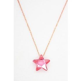 Bella Gloria TGK0044 Pembe Kristal Yıldız Rose Gümüş Kolye