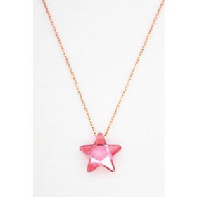 Bella Gloria TGK0044 Pembe Kristal Yıldız Rose Kadın Gümüş Kolye