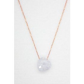 Bella Gloria TGK0055 Beyaz Buzlu Kalp Taş Rose Kadın Gümüş Kolye