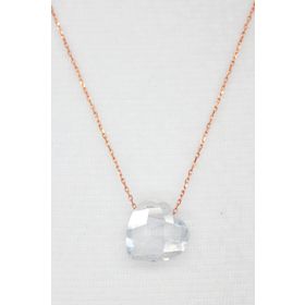 Bella Gloria TGK0062 Beyaz Kristal Kalp Rose Gümüş Kolye