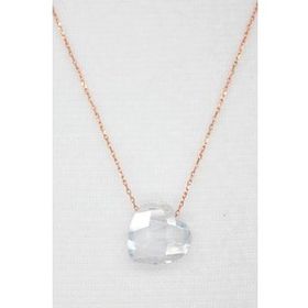 Bella Gloria TGK0062 Beyaz Kristal Kalp Rose Gümüş Kolye