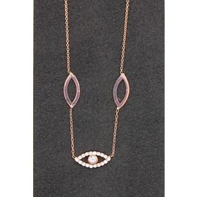 Bella Gloria TGK0095 Sosyete Gözü Rose Kadın Gümüş Kolye