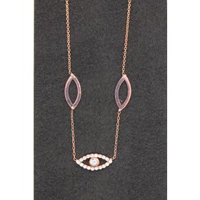 Bella Gloria TGK0095 Sosyete Gözü Rose Kadın Gümüş Kolye