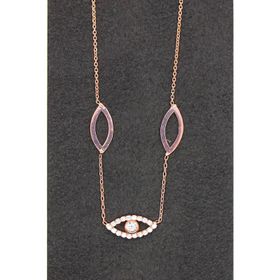 Bella Gloria TGK0095 Sosyete Gözü Rose Kadın Gümüş Kolye