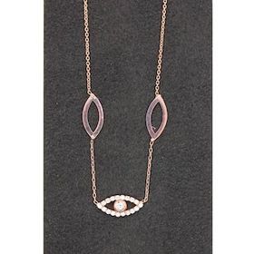 Bella Gloria TGK0095 Sosyete Gözü Rose Kadın Gümüş Kolye