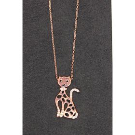 Bella Gloria TGK0096 Kedi Rose Kadın Gümüş Kolye