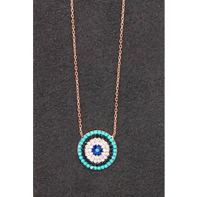 Bella Gloria TGK0102 Sosyete Gözü Rose Kadın Gümüş Kolye