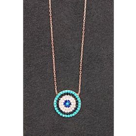 Bella Gloria TGK0102 Sosyete Gözü Rose Kadın Gümüş Kolye