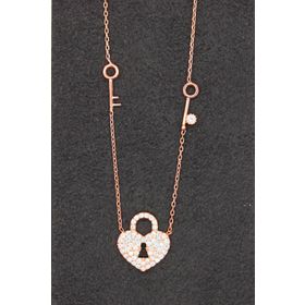 Bella Gloria TGK0106 Kilit Anahtar Rose Kadın Gümüş Kolye