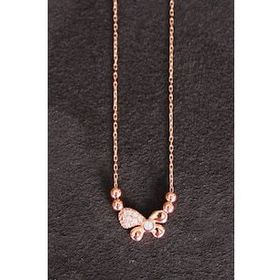 Bella Gloria TGK0125 Kelebek Rose Gümüş Kolye