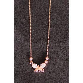 Bella Gloria TGK0126 Kelebek Rose Gümüş Kolye
