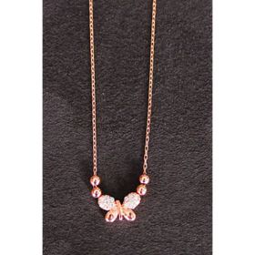 Bella Gloria TGK0126 Kelebek Rose Kadın Gümüş Kolye