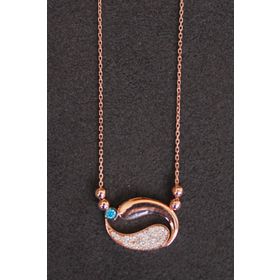 Bella Gloria TGK0146 Turkuaz Balık Rose Gümüş Kolye