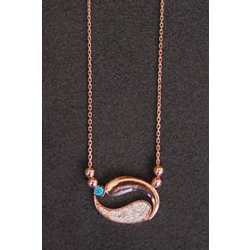 Bella Gloria TGK0146 Turkuaz Balık Rose Gümüş Kolye