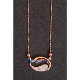 Bella Gloria TGK0146 Turkuaz Balık Rose Gümüş Kolye
