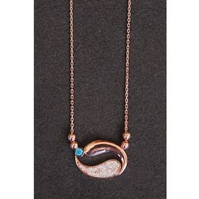 Bella Gloria TGK0146 Turkuaz Balık Rose Gümüş Kolye