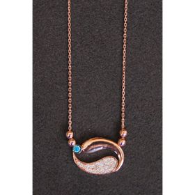 Bella Gloria TGK0146 Turkuaz Balık Rose Kadın Gümüş Kolye