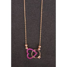 Bella Gloria TGK0150 Tektaş Kalp Rose Gümüş Kolye