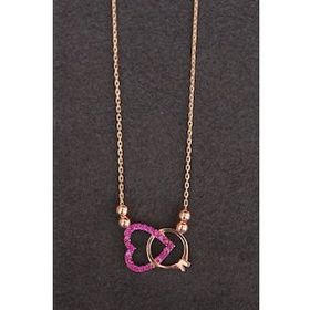 Bella Gloria TGK0150 Tektaş Kalp Rose Gümüş Kolye