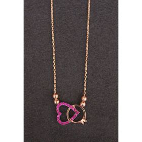 Bella Gloria TGK0150 Tektaş Kalp Rose Kadın Gümüş Kolye