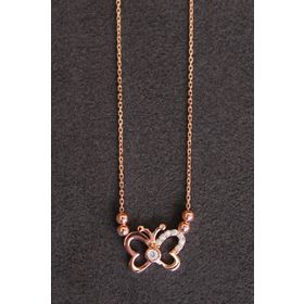 Bella Gloria TGK0154 Kelebek Rose Gümüş Kolye