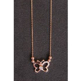 Bella Gloria TGK0154 Kelebek Rose Gümüş Kolye